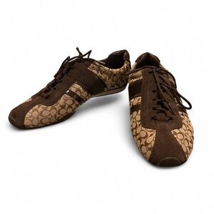 Coach Remonna brown and tan lace-up sneakers #lifestyle #sneakers